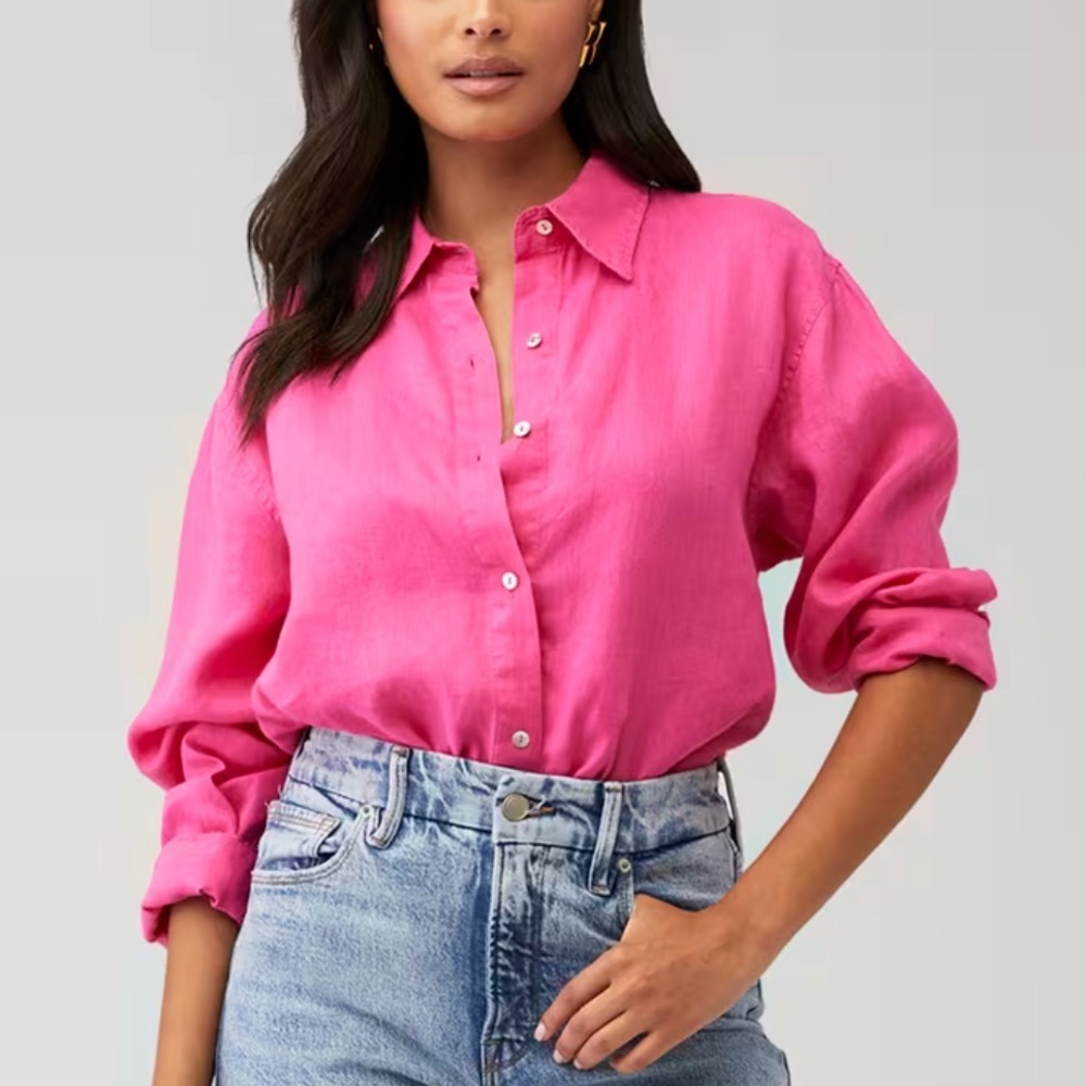 Araminta James Linen Monaco Shirt minimalist quiet luxury classic 35302